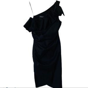 SL Fashions Black One Shoulder Cocktail Dress 6
